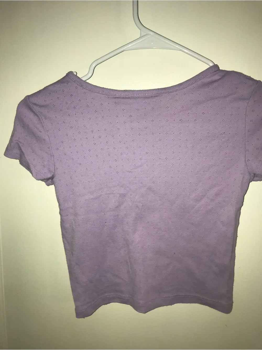 The Children's Place Lavender Short Sleeve Eyelet Henley Top